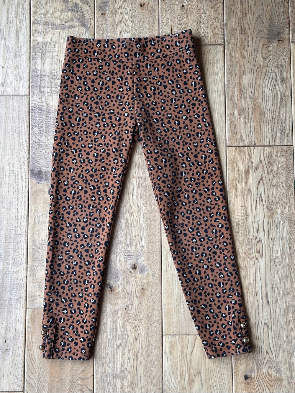 Janie and Jack Leopard Print Button Cuff Pants size 6